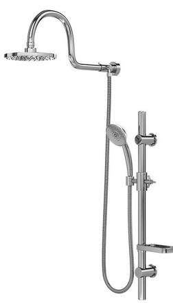 Best Handheld Shower Head with Slide Bar 11 PULSE 1019-CH Aqua Dual Showerhead