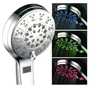 Best LED Rain Shower heads 9 Hotel Spa 3 Color Handheld LED Hand Shower