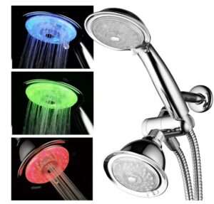 Best LED Rain Shower heads 3 PowerSpa 7-Color 24-Setting LEDHandheld and Fixed Shower Head