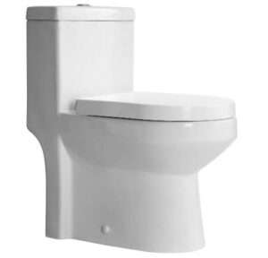 Best No Clog Toilets Reviews 15 HOROW HWMT 8733S Small Toilet High 1 Piece Short Compact Bathroom