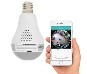 Best Invisible Mini Cameras for the Bathroom 11 Light Panoramic Bulb 1080P Wireless Hidden Camera