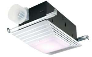 Broan Nutone 655 Bathroom Exhaust Fan with Heater Light White Plastic Grille