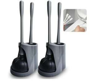 Best Toilet Brush and Holder 9 2 in 1 Compact Toilet Bowl Brush and Plunger Set for Bathroom Storage and Organization2 Pcs Sturdy Heavy Duty Deep Cleaning Covered Brush
