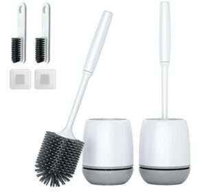 Toilet Brush 2 Pack Toilet Bowl Brush and Holder with Ventilated Holder Bathroom Accessories Toilet Bowl