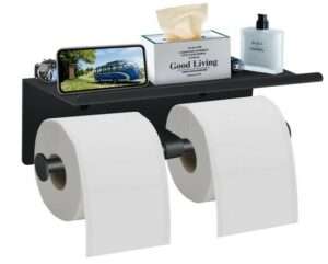 Toilet Paper Holder with Shelf Bjiotun Wall Mounted Toilet Paper