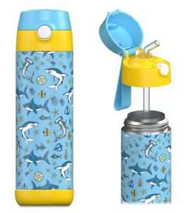JARLSON kids water bottle with straw - CHARLI - insulated stainless steel water bottle