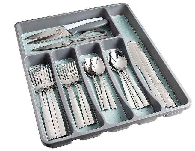 Best Kitchen Drawer Organizers 3 SIMPLEMADE Kitchen Drawer Silverware Organizer Tray 6 Slot Small Flatware Holder and Utensil Holder Desk Drawer Organizer Storage for Kitchen