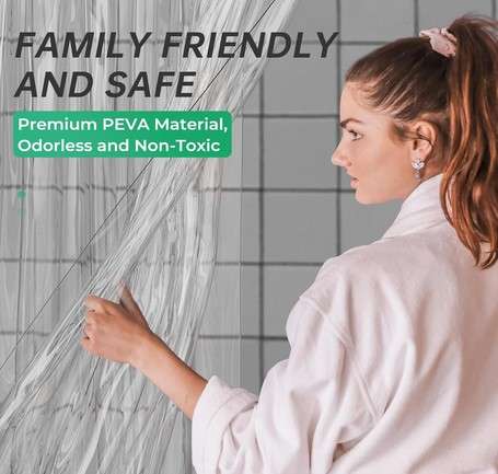 Best Shower Curtain Liner to Prevent Mold 5 AmazerBath Plastic Shower Curtain
