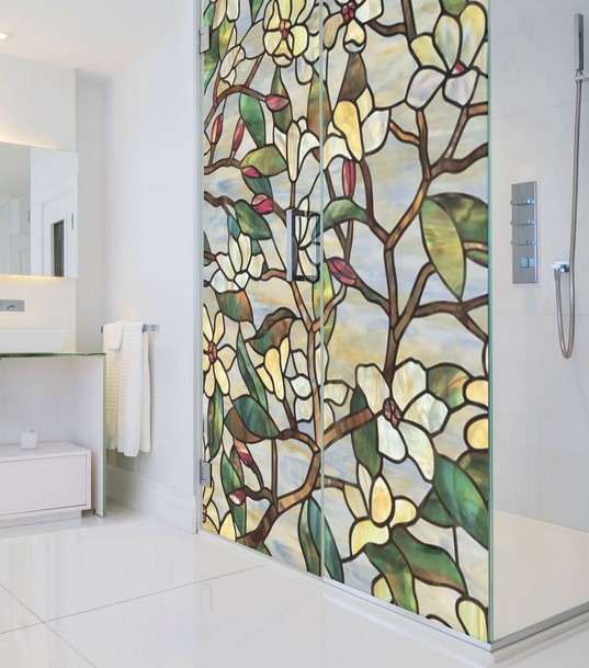 Decorating Ideas For Glass Shower Doors 1 Create a Focal Point with Wallpaper