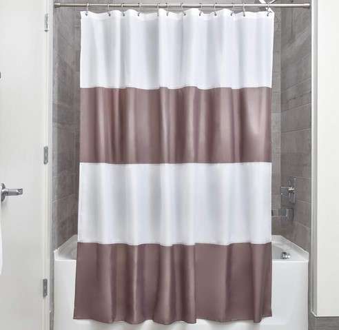 InterDesign Mildew-Free Water-Repellent Fabric Shower Curtain