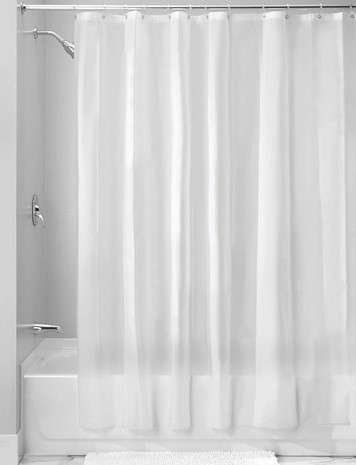 InterDesign Mildew-Free Water-Repellent Fabric Shower Curtain Liner: