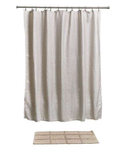 InterDesign Waffle Weave Fabric Shower Curtain