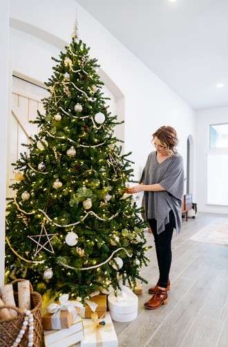 Get Festive: 15 Christmas Décor Ideas for Living Room Bliss 13 Add Twinkling Lights to Your Tree