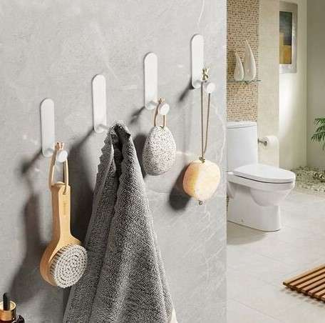 25 Bathroom Towel Hook Ideas to Keep Your Towels Off the Floor 5 Adhesive Hooks