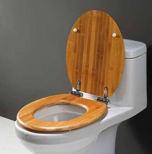 Bamboo toilet seat cover