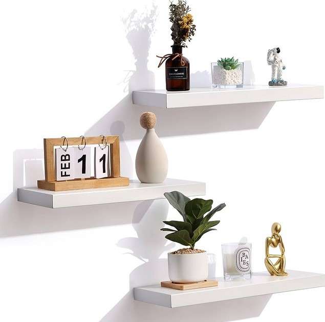20 Floating Shelf Design Ideas To Transform Your Home 32 Create a Chic Look with a White Floating Shelf