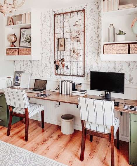 Creative with Wallpaper Home Office Designs