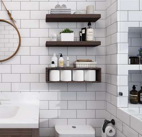 14 Bathroom Storage Ideas That Will Transform Your Morning Routine 7 Floating Shelves