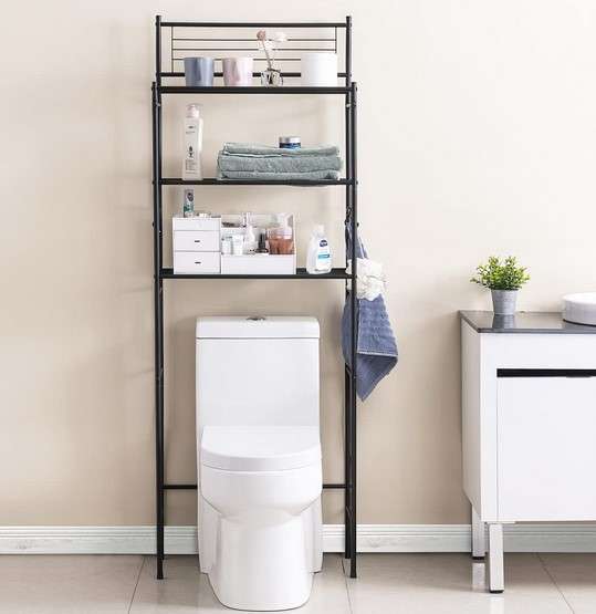 25 Bathroom Towel Hook Ideas to Keep Your Towels Off the Floor 39 Freestanding Hooks with Shelf