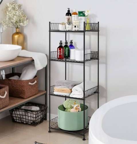 25 Bathroom Towel Hook Ideas to Keep Your Towels Off the Floor 35 Freestanding Shelves