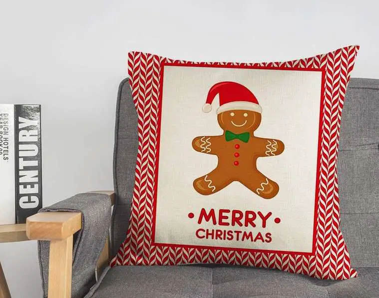 17 Christmas Pillow Covers for a Festive Holiday Home 15 Gingerbread Man Pillow Cover