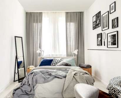 14 Brilliant Modern Small Bedroom Interior Ideas for Every Home 14 Hang Curtains To The Ceiling