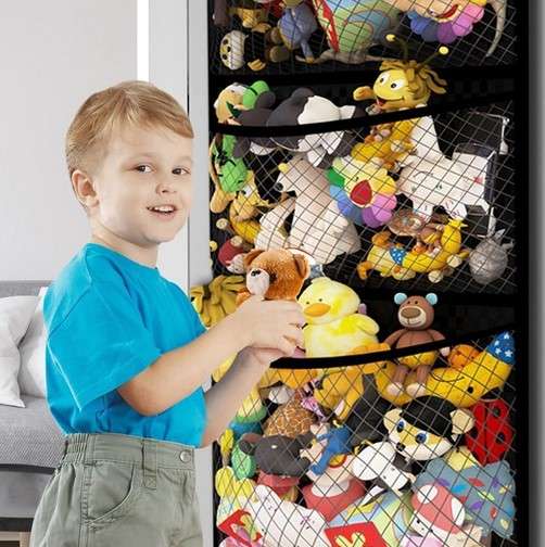 12 Genius Toy Storage Ideas for a Tidy Living Room 20 Hang a Curtain 1