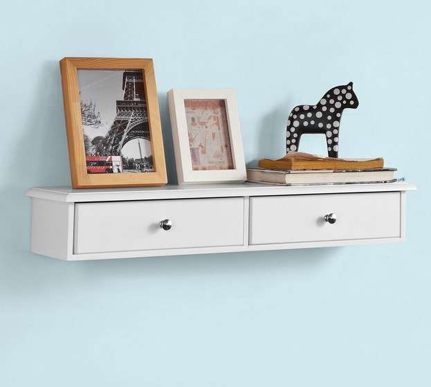 Interest with a Floating Shelf with Drawers