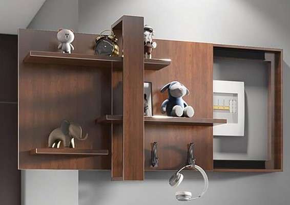 Multi-Purpose Space with a Wall-Mounted Shelf