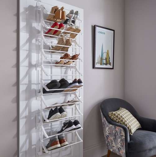 15 Shoe Storage Ideas for Small Spaces That Will Transform Your Home 1 Over-the-Door Shoe Organizer