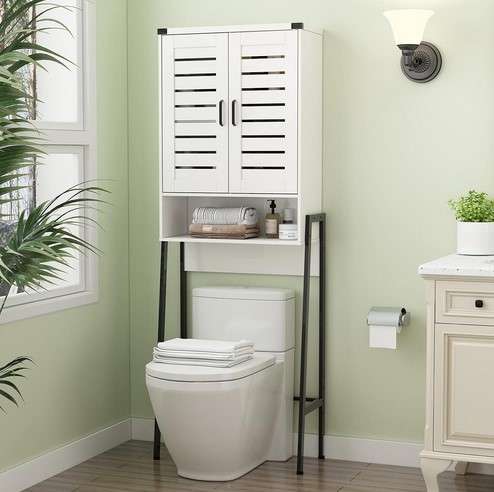14 Bathroom Storage Ideas That Will Transform Your Morning Routine 3 Over-the-Toilet Shelves
