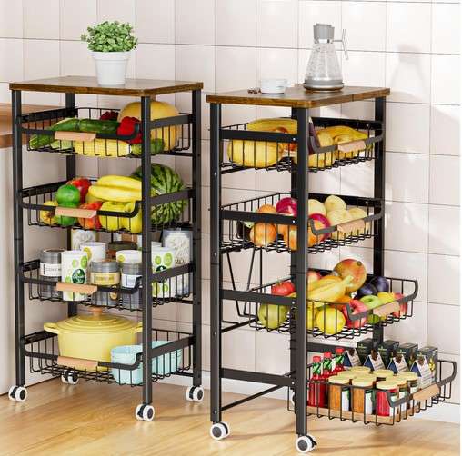 Creative Solutions: 12 Clever Kitchen Storage Ideas for Small Spaces 21 Rolling Cart