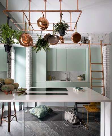 12 Modern Kitchen Color Ideas for a Stylish Look 11 Sage Green and Copper