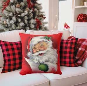 17 Christmas Pillow Covers for a Festive Holiday Home 9 Santa Pillow Cover