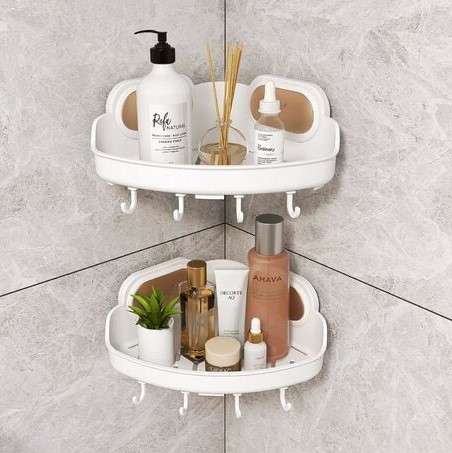 Wall Mounted Hooks with Shelf and Basket