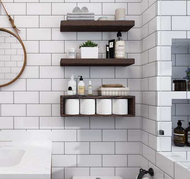 25 Bathroom Towel Hook Ideas to Keep Your Towels Off the Floor 23 Wall Mounted Shelves