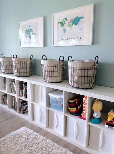 12 Genius Toy Storage Ideas for a Tidy Living Room 2 Wall Shelves