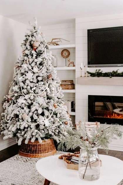 Get Festive: 15 Christmas Décor Ideas for Living Room Bliss 1 Winter Wonderland with White Lights