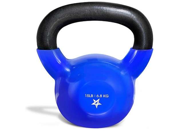 Yes4All Kettlebell Vinyl Coated Cast Iron – Great for Dumbbell Weights