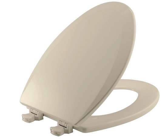 Bemis 1500EC 146 Almond Elongated Molded Wood Toilet Seat 