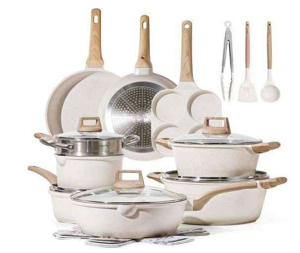 CAROTE 21Pcs Pots and Pans Set, Nonstick Cookware Sets