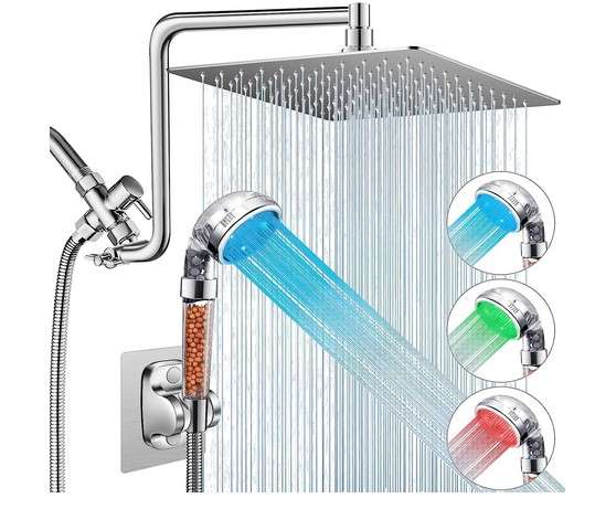 Filtered Shower Head with LED 10 Rain Shower Head