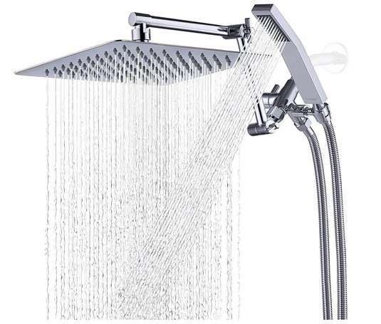 G-Promise All Metal 10 Inch Rainfall Shower Head with Handheld Spray