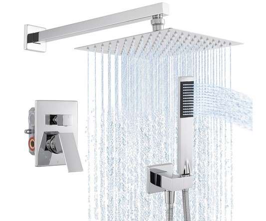 Wall-mounted Shower head: The best options for your bathroom 8 KES Shower Faucet Shower Faucets Sets Complete 10 Inches Rain Shower Head with Handheld Spray