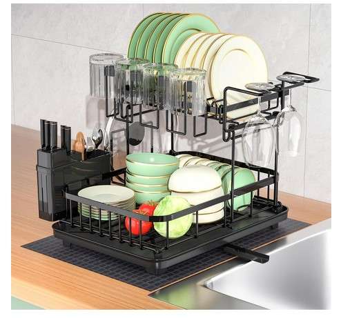 Loftiage Dish Drying Rack and Drainboard Set