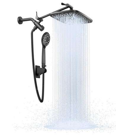 Veken 12 Inch High Pressure Rain Shower Head Combo with Extension Arm