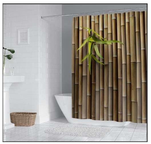 Bamboo Print Shower Curtain