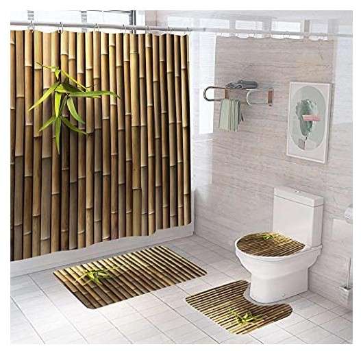 Bamboo Roll Up Shower Curtain