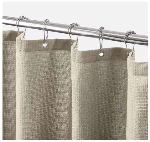 Beige Fabric Shower Curtain