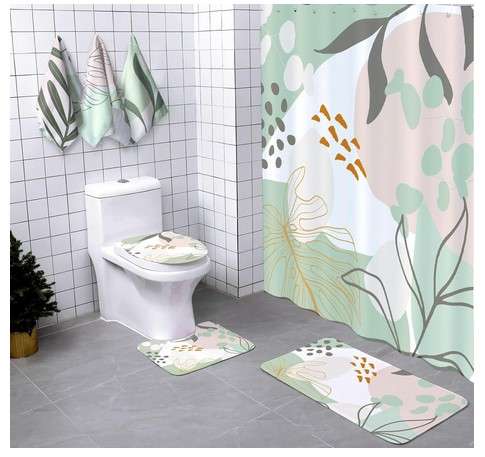9 Shower Curtain Sets With Rugs to Make Your Bathroom Chic 3 Boho Chic Shower Curtain Set with Bath Mat